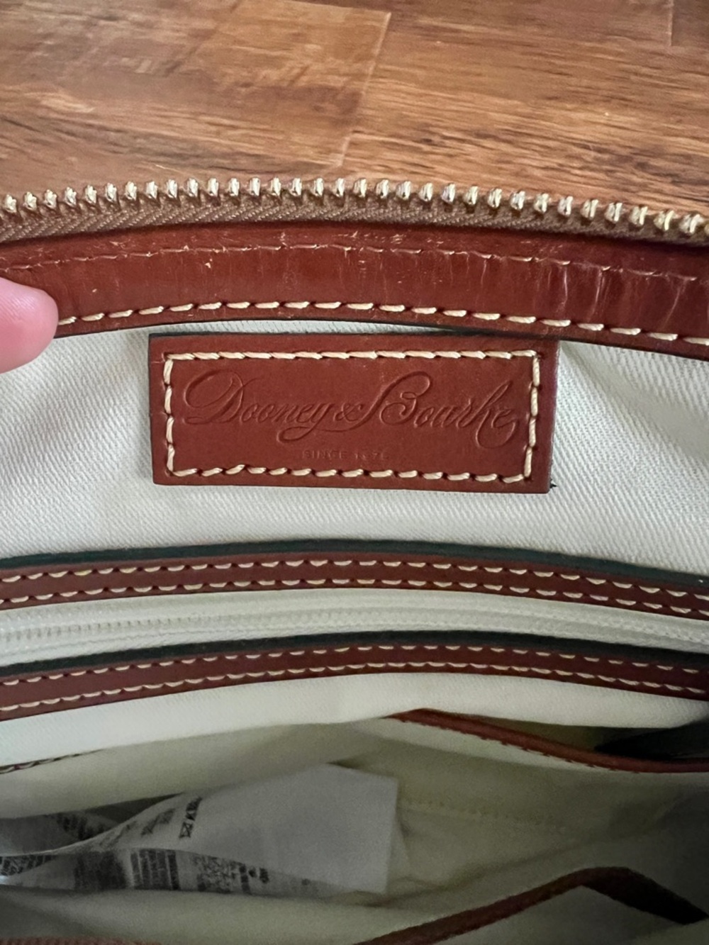 Dooney & Bourke Cream Horse & Pegasus Print Satchel with Tan Trim - Picture 7 of 7